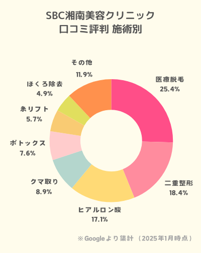 SBC二重整形口コミ施術別