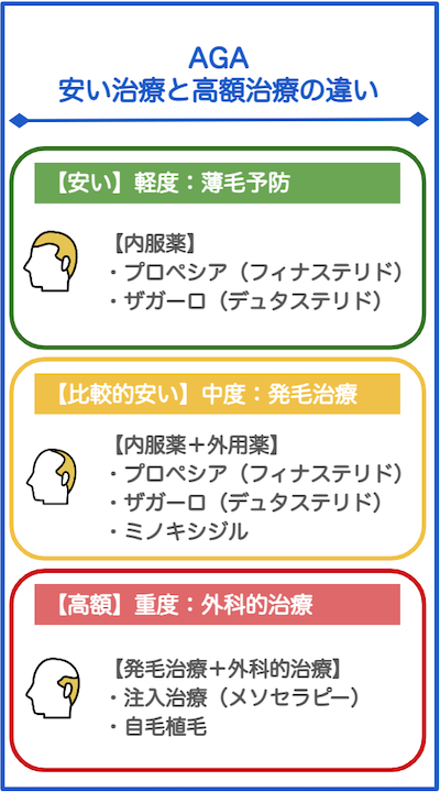 AGA価格差：AGAの安い治療と高額治療の違い