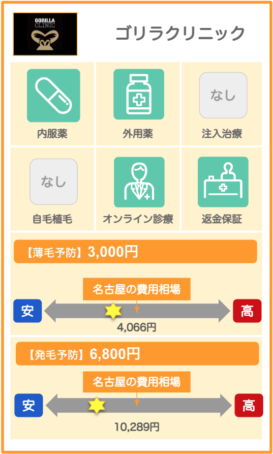 名古屋のAGAクリニック概要：ゴリラクリニック