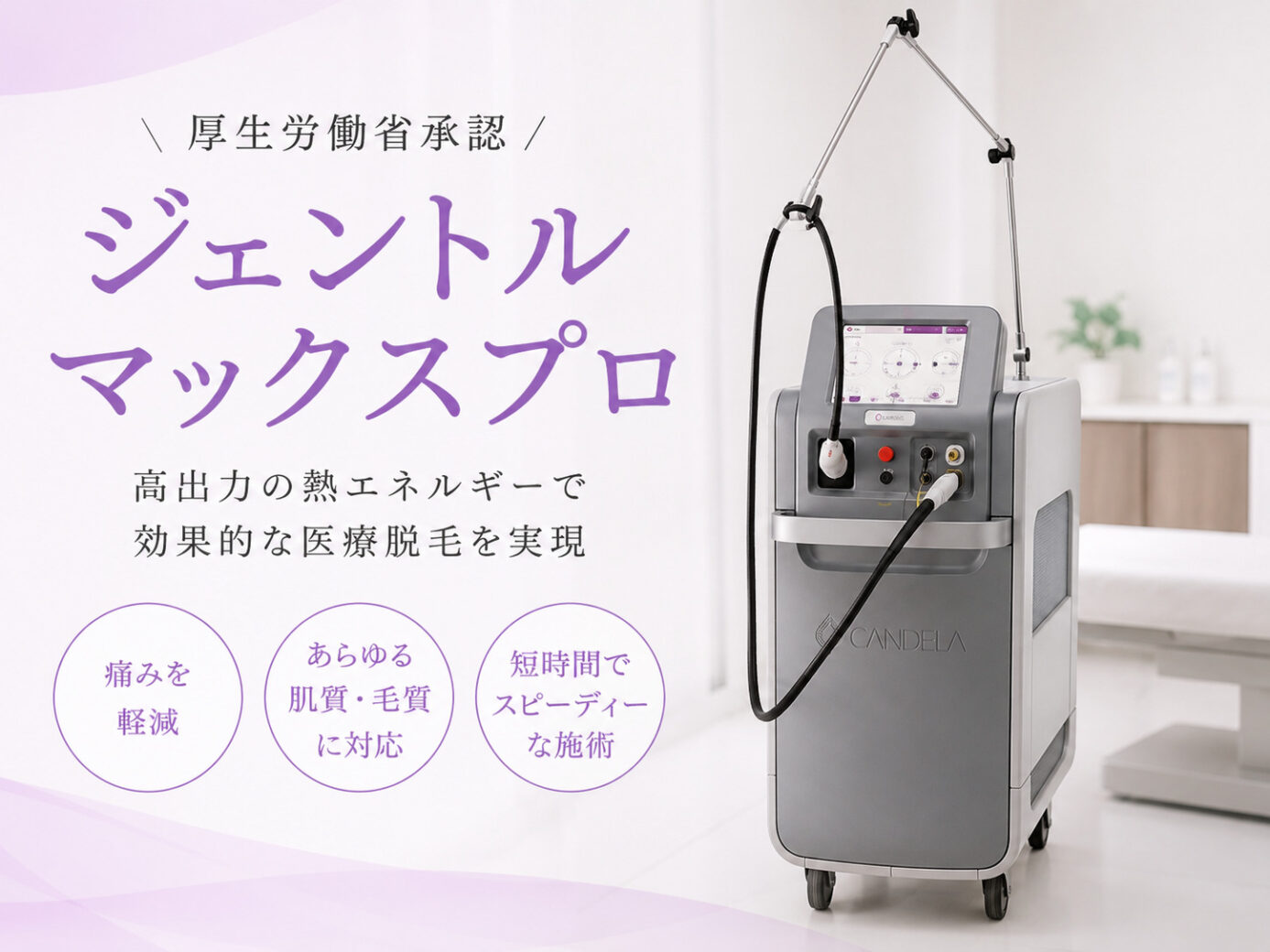 東京で熱破壊式・ジェントルマックスプロ導入の医療脱毛クリニック