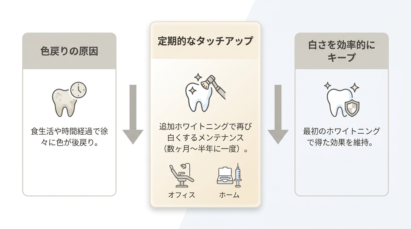 定期的なタッチアップで白さをキープ（色戻りの原因から効率的なキープまでの流れ）